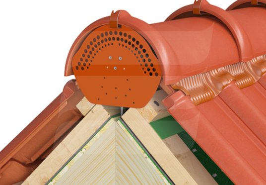 Торцевой отделочный элемент для конька Deck - вид с крыши